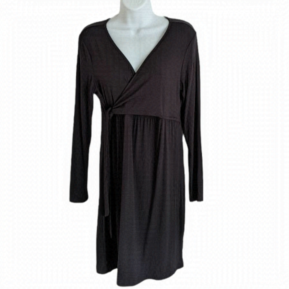 STUDIO MATERNITY Black wrap maternity dress NWT Large @i1